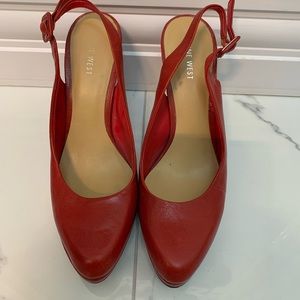 Nine West Red Slingback Pumps